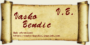 Vasko Bendić vizit kartica